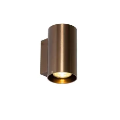 Smarte Wandleuchte Dunkelbronze Rund 2-flammig inkl. 2 Wifi GU10 50mm - Sandy