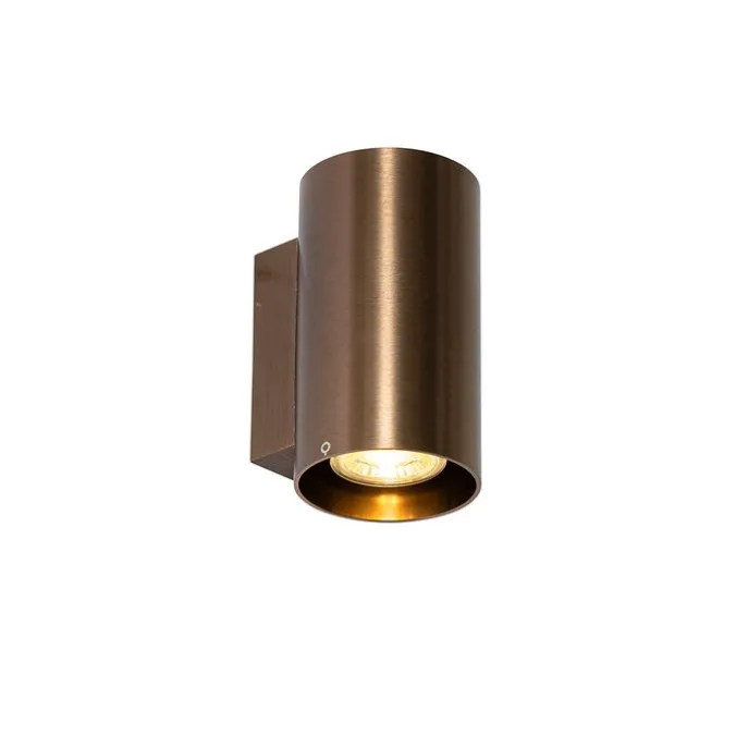 Smarte Wandleuchte Dunkelbronze Rund 2-flammig inkl. 2 Wifi GU10 50mm - Sandy