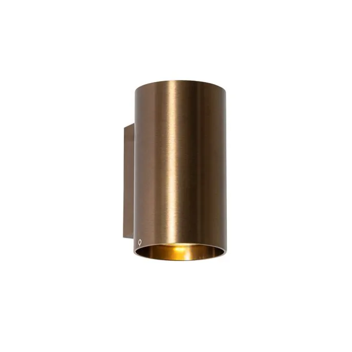 Smarte Wandleuchte Dunkelbronze Rund 2-flammig inkl. 2 Wifi GU10 50mm - Sandy