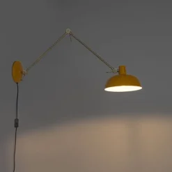 Smarte Wandleuchte Gelb mit Bronze inkl. Wifi P45 - Milou