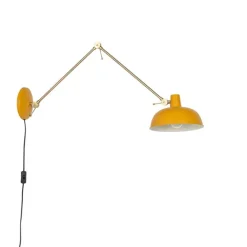 Smarte Wandleuchte Gelb mit Bronze inkl. Wifi P45 - Milou