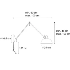 Smarte Wandleuchte Gelb mit Bronze inkl. Wifi P45 - Milou