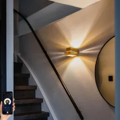 Smarte Wandleuchte Gold 9,7 cm inkl. Wifi G9 - Transfer