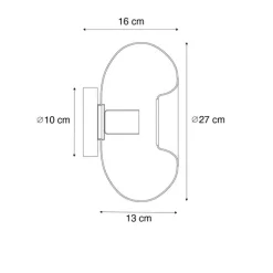 Smarte Wandleuchte Gold mit Glas inkl. WiFi P45 - Ayesha