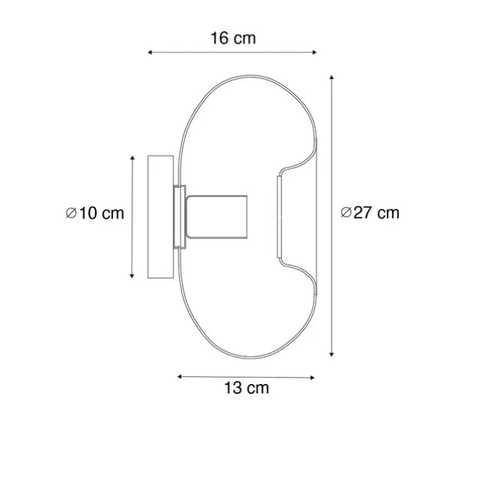 Smarte Wandleuchte Gold mit Glas inkl. WiFi P45 - Ayesha