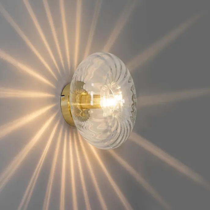 Smarte Wandleuchte Gold mit Glas inkl. WiFi P45 - Ayesha