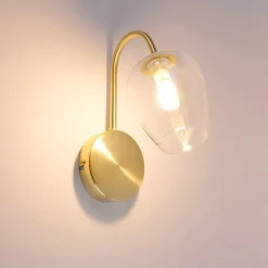 Smarte Wandleuchte Gold mit Glas inkl. Wifi G9 - Elien
