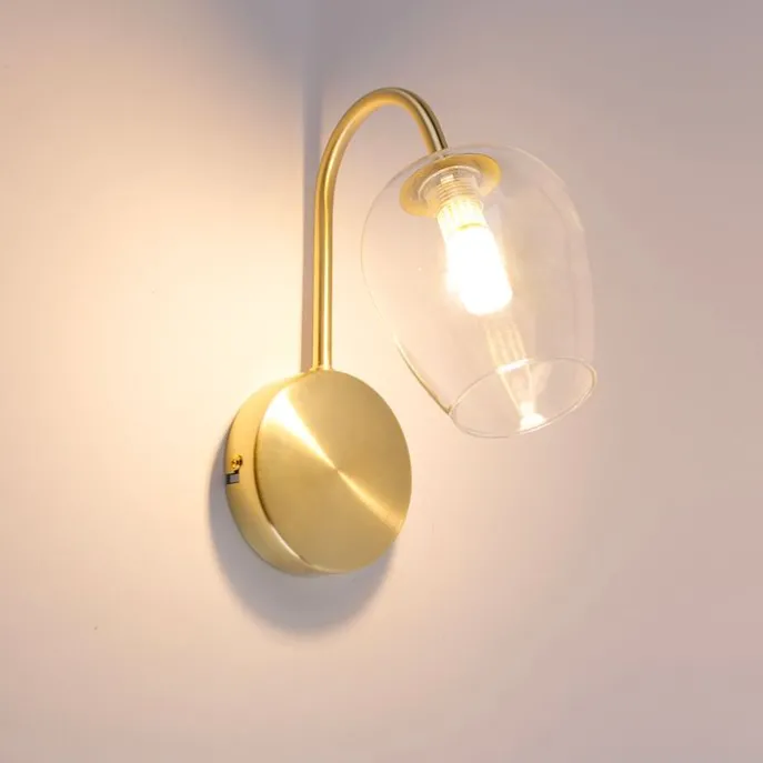 Smarte Wandleuchte Gold mit Glas inkl. Wifi G9 - Elien