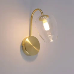 Smarte Wandleuchte Gold mit Glas inkl. Wifi G9 - Elien