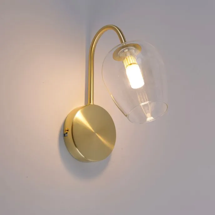 Smarte Wandleuchte Gold mit Glas inkl. Wifi G9 - Elien