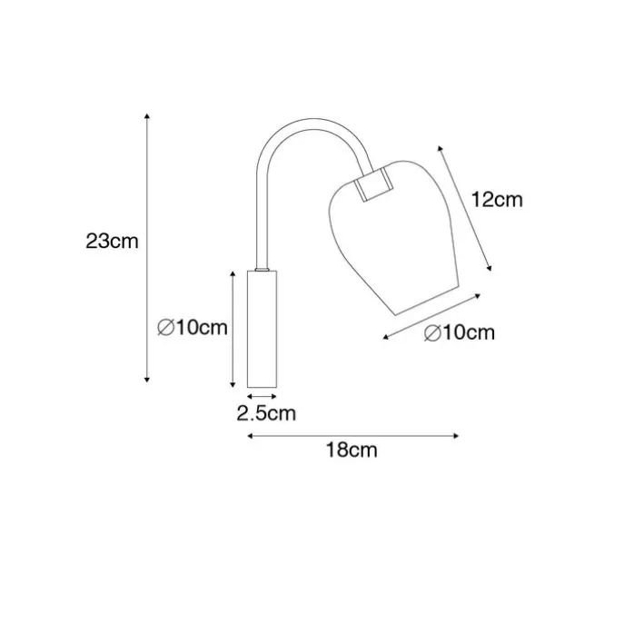 Smarte Wandleuchte Gold mit Glas inkl. Wifi G9 - Elien