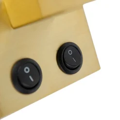 Smarte Wandleuchte Gold mit weißem Schirm inkl. WLAN A60 - Brescia