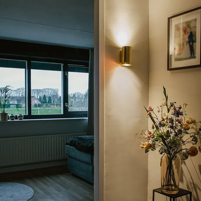 Smarte Wandleuchte gold rund inkl. 2 WiFi GU10 - Sandy