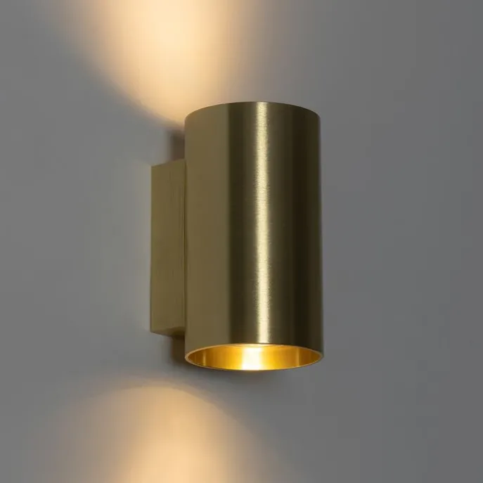 Smarte Wandleuchte gold rund inkl. 2 WiFi GU10 - Sandy