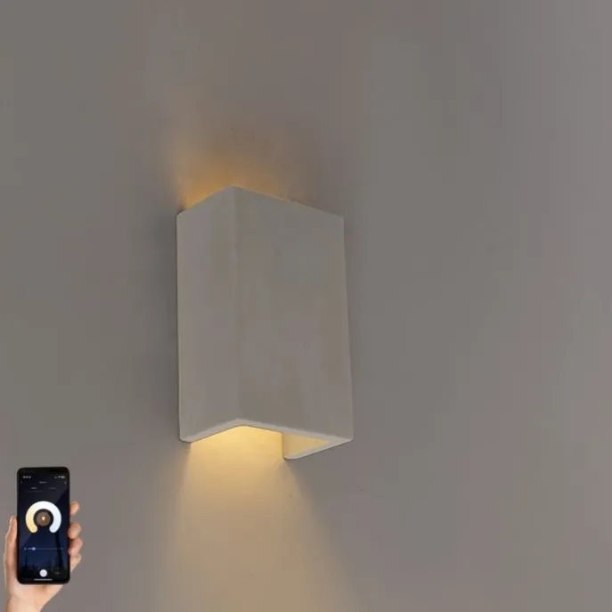 Smarte Wandleuchte Grau Beton mit Lichteffekt inkl. Wifi G9 - Meaux