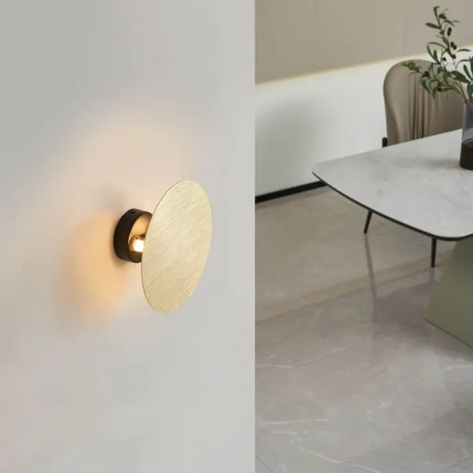 Smarte Wandleuchte rund gold inkl. 2 WiFi g9 - Pulley