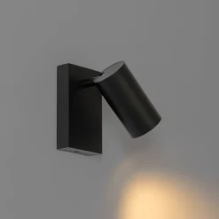 Smarte Wandleuchte schwarz verstellbar mit Schalter inkl. Wifi GU10 50mm - Jeana Luxe