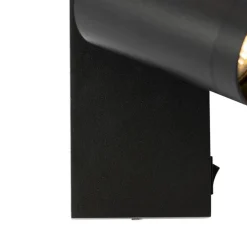 Smarte Wandleuchte schwarz verstellbar mit Schalter inkl. Wifi GU10 50mm - Jeana Luxe