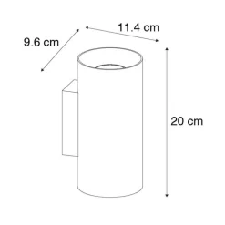 Smarte Wandleuchte Schwarz mit Gold 2 Lichter inkl. Wifi GU10 - Sab