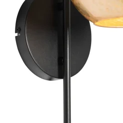 Smarte Wandleuchte schwarz mit Goldglas inkl. WiFi A60 - Bert