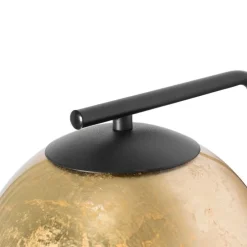 Smarte Wandleuchte schwarz mit Goldglas inkl. WiFi A60 - Bert