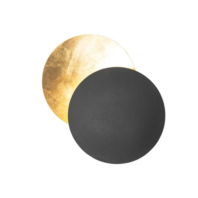 Smarte Wandleuchte Schwarz mit Gold inkl. Wifi G9 - Sunrise