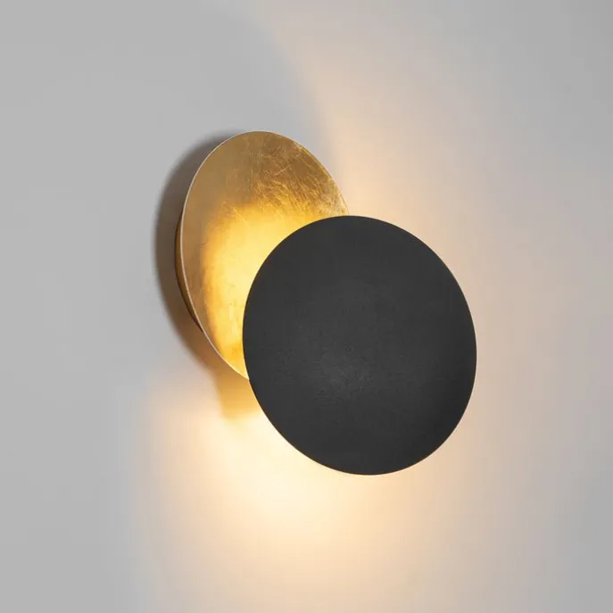 Smarte Wandleuchte Schwarz mit Gold inkl. Wifi G9 - Sunrise