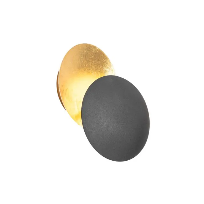 Smarte Wandleuchte Schwarz mit Gold inkl. Wifi G9 - Sunrise