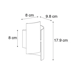 Smarte Wandleuchte schwarz mit goldener Innenseite inkl. WLAN G9 - Faldo