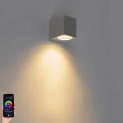 Smarte Wandleuchte schwarz inkl. WiFi GU10 IP44 - Baleno