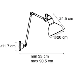 Smarte Wandleuchte schwarz verstellbar inkl. WLAN A60 - Wye