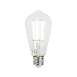 Smarte Wandleuchte schwarz mit Rauchglas inkl. WiFi ST64 - Laura