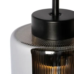 Smarte Wandleuchte schwarz mit Rauchglas inkl. WiFi ST64 - Laura