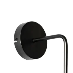 Smarte Wandleuchte schwarz mit Rauchglas inkl. WiFi ST64 - Laura