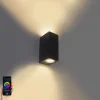 Smarte Wandleuchte schwarz aus Kunststoff inkl. 2 WiFi GU10 - Baleno II
