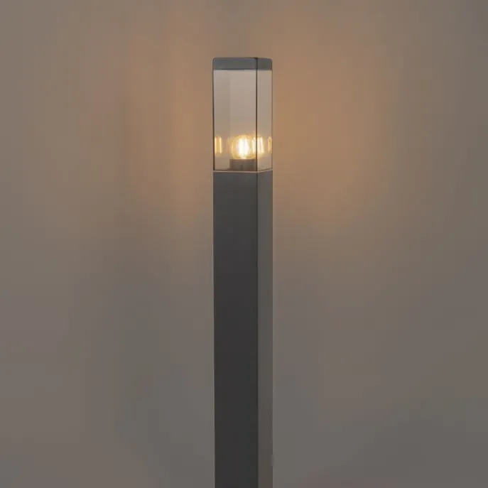 Smarte Wegeleuchte Dunkelgrau mit Rauchglas 80 cm inkl. WiFi P45 - Malios