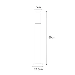 Smarte Wegeleuchte Dunkelgrau mit Rauchglas 80 cm inkl. WiFi P45 - Malios