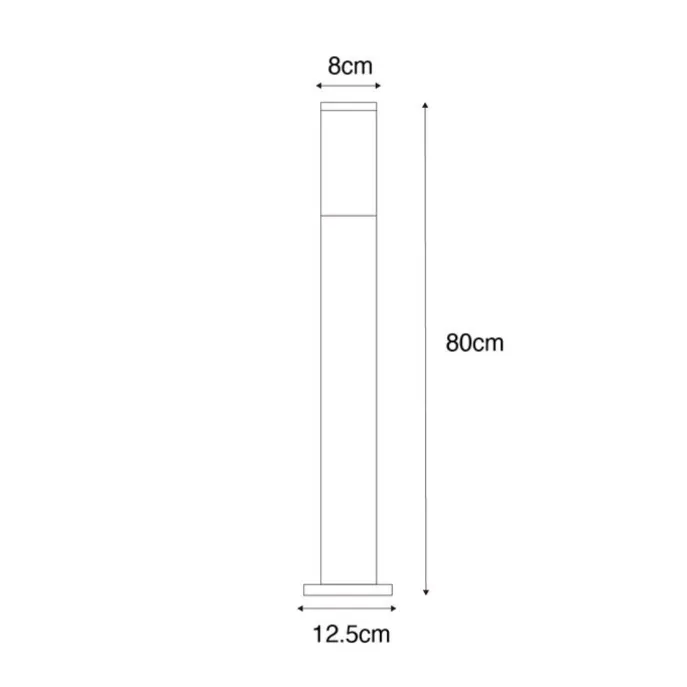 Smarte Wegeleuchte Dunkelgrau mit Rauchglas 80 cm inkl. WiFi P45 - Malios