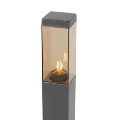 Smarte Wegeleuchte Dunkelgrau mit Rauchglas 80 cm inkl. WiFi P45 - Malios