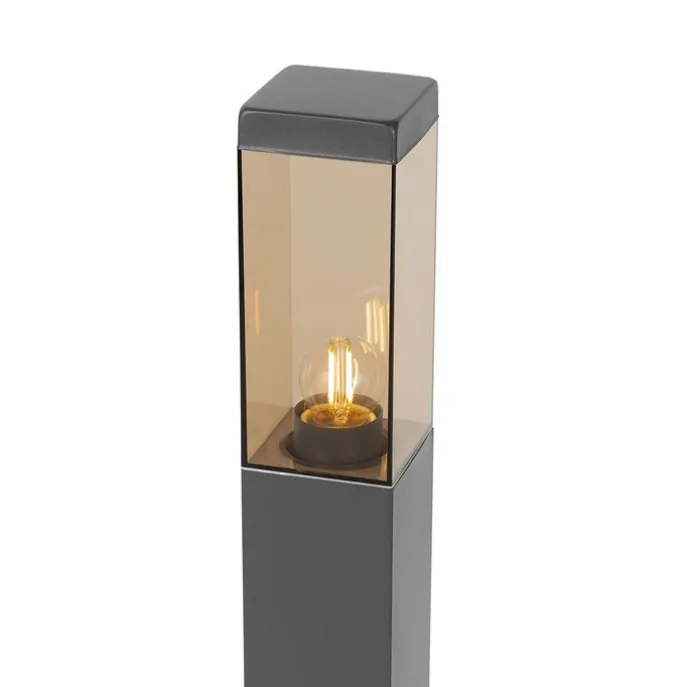 Smarte Wegeleuchte Dunkelgrau mit Rauchglas 80 cm inkl. WiFi P45 - Malios