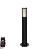 Smarte Wegeleuchte schwarz 50 cm IP44 RGBW inkl. Wifi GU10 50mm - Boris