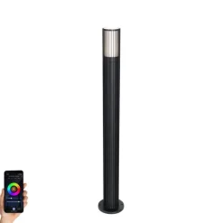 Smarte Wegeleuchte schwarz 80 cm IP44 RGBW inkl. GU10 50mm - Boris