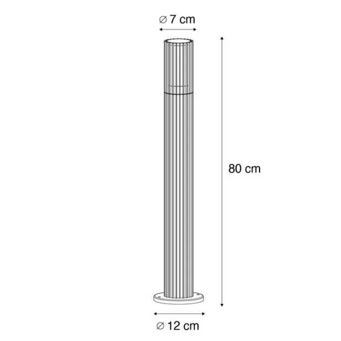 Smarte Wegeleuchte schwarz 80 cm IP44 RGBW inkl. GU10 50mm - Boris