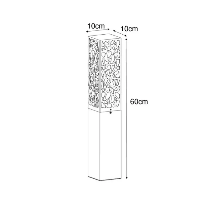 Smarte Wegeleuchte schwarz 60 cm IP44 inkl. Wifi ST64 - Nicole