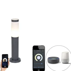 Smarter Außenlaternenmast Anthrazit 45 cm inkl. Wifi P45 - Rox