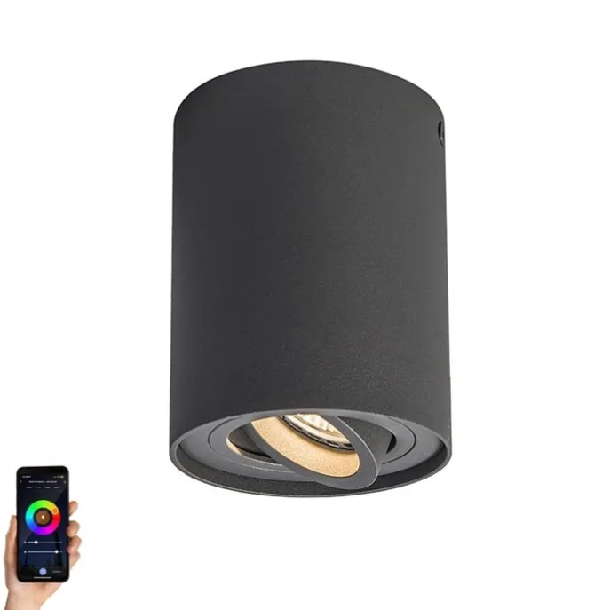 Smarter Aufbauspot dunkelgrau kippbar inkl. Wifi GU10 - Rondoo up