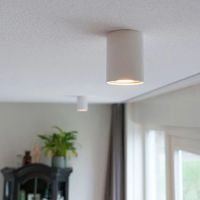 Smarter Aufbaustrahler weiß und Stahl neigbar inkl. Wifi GU10 - Rondoo up