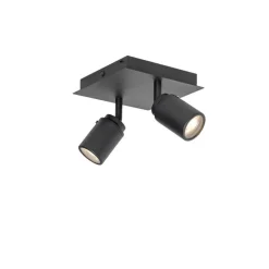 Smarter Badspot schwarz quadratisch IP44 inkl. 2 WiFi GU10 - Ducha