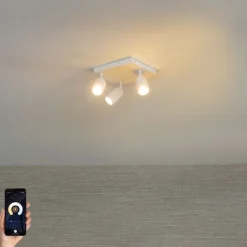 Smarter Bad-Spot White Square 3-Licht IP44 inkl. 3 Wifi GU10 50mm - Ducha