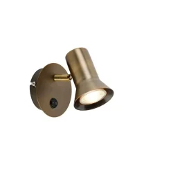 Smarter bronzefarbener Wandstrahler dreh- und neigbar mit Schalter inkl. Wifi GU10 50mm - Karin 1